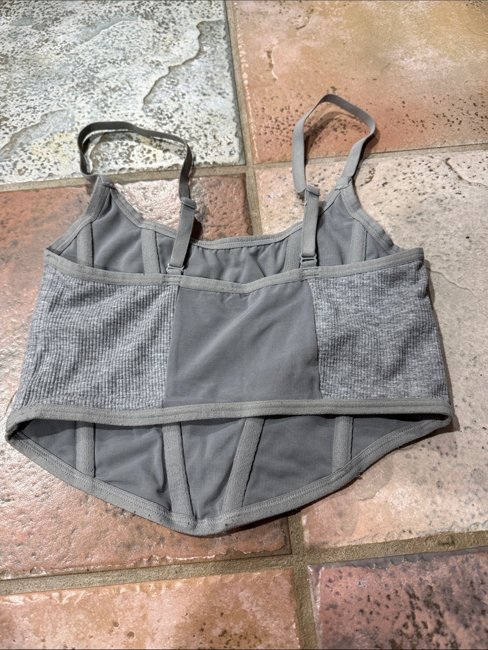 Colsie Gray Ribbed Bralette Tank - Picture 2 of 3